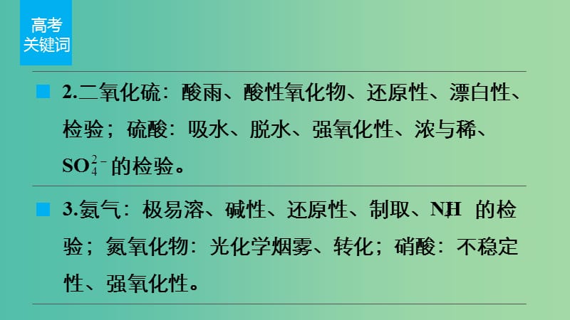 高考化学 考前三月冲刺 第一部分 专题4 11常见非金属元素及其化合物课件.ppt_第3页