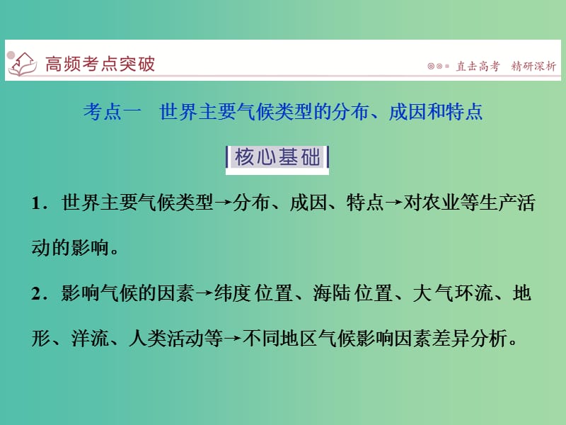 高考地理二轮复习 第一部分 专题突破篇 三 大气运动 第3讲 气候类型及判断课件.ppt_第2页