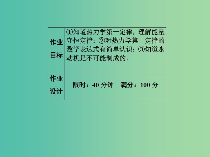 高中物理 第10章 热力学定律 18 热力学第一定律 能量守恒定律习题课件 新人教版选修3-3.ppt_第3页