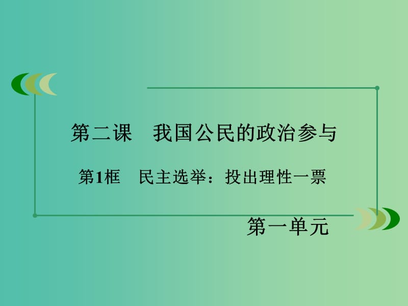 高中政治 第一单元 第2课 第1框 民主选举 投出理性一票课件 新人教版必修2.ppt_第3页