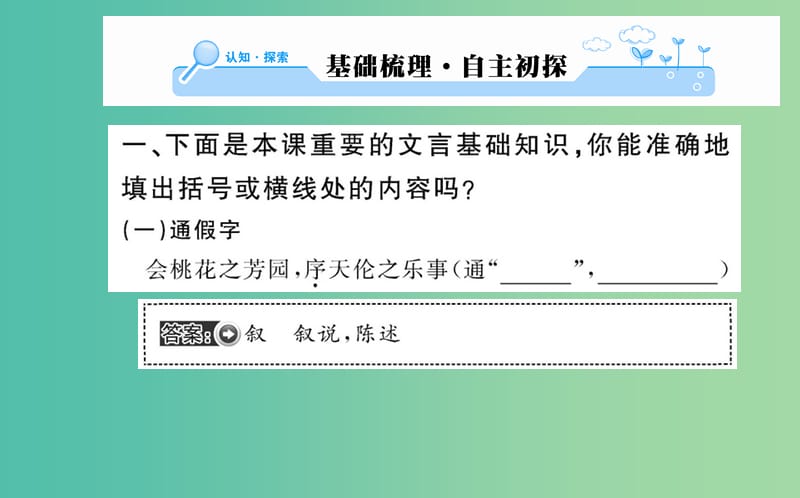 高中语文 第六单元 自主赏析 春夜宴从弟桃花园序课件 新人教版选修《中国古代诗歌散文欣赏》.ppt_第2页