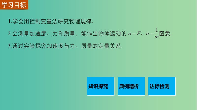 高中物理 第四章 第2节 实验：探究加速度与力、质量的关系课件 新人教版必修1.ppt_第2页