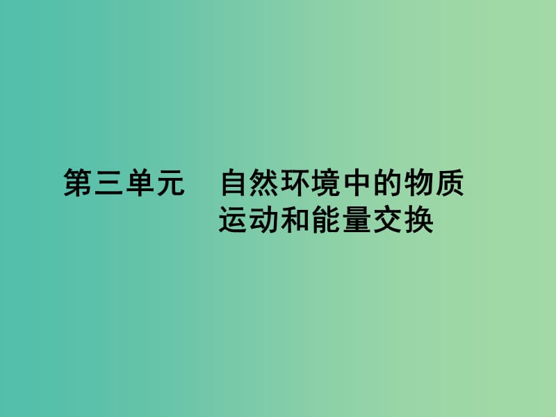 高考地理第一轮总复习 第三单元 自然环境中的物质运动和能量交换课件.ppt_第1页