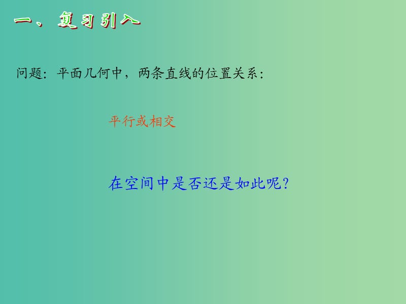 高中数学 2.1.2空间中直线与直线之间的位置关系（第2课时）课件 新人教A版必修2.ppt_第2页