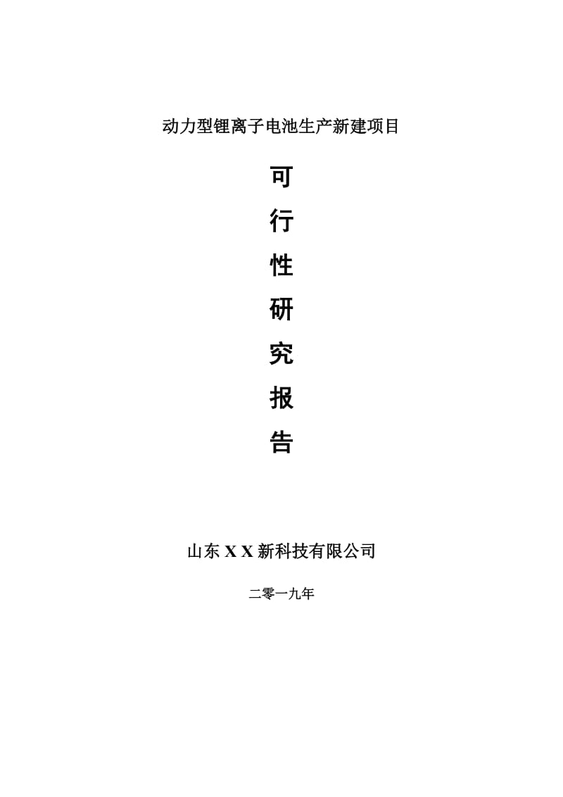 动力型锂离子电池生产新建项目可行性研究报告-可修改备案申请_第1页