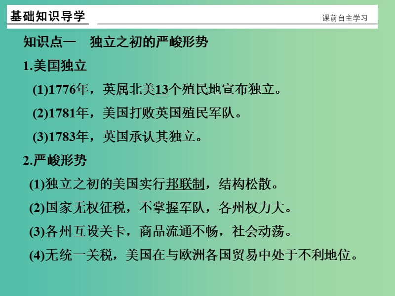 高考历史一轮复习 第7讲 美国联邦政府的建立课件 新人教版.ppt_第2页