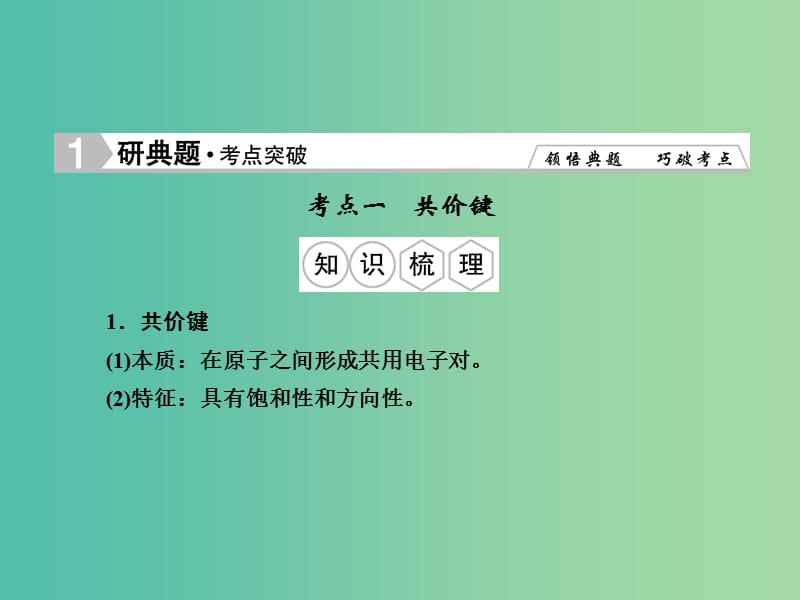 高考化学总复习 第二章 分子结构与性质课件（选修3）.ppt_第2页