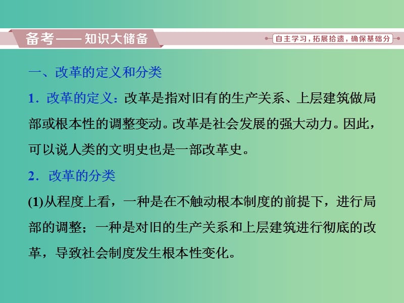 高考历史一轮复习历史上重大改革回眸第3讲模块备考与高考全国卷研究课件.ppt_第2页