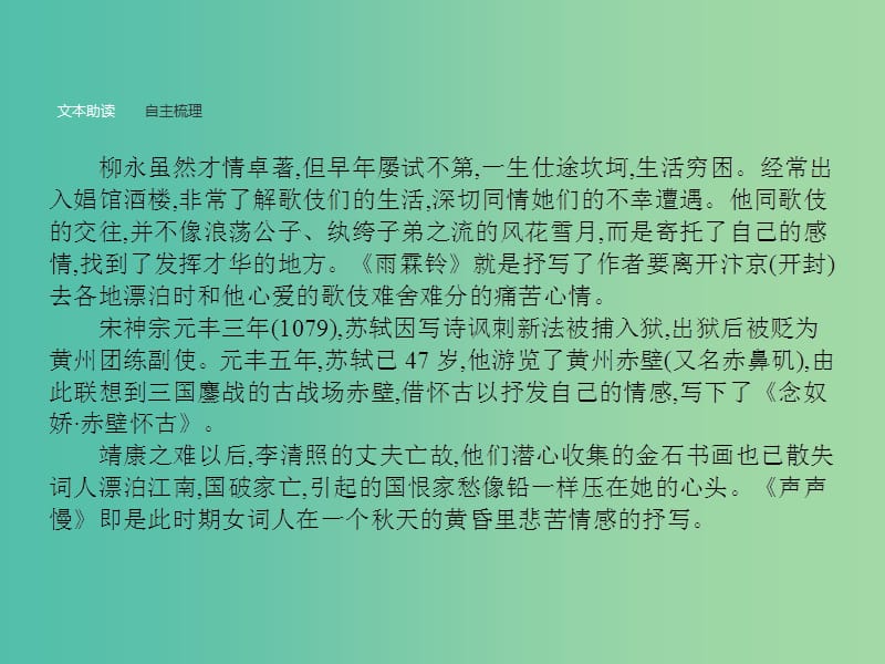 高中语文 第四单元 古典诗歌 4.17 宋词四首课件 粤教版必修3.ppt_第2页