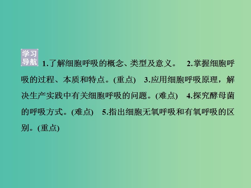 高中生物 第四章 光合作用和细胞呼吸 第三节 细胞呼吸课件 苏教版必修1.ppt_第2页