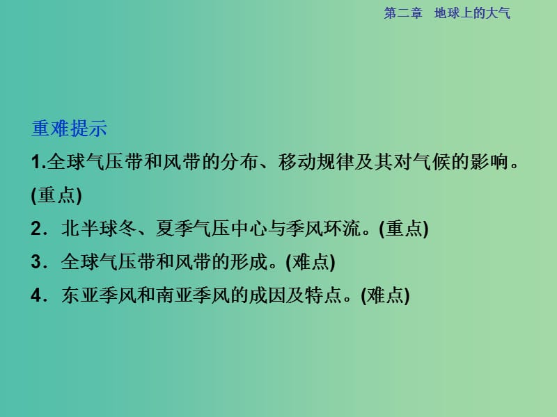 高考地理总复习 第一部分 自然地理 第二章 地球上的大气 第6讲 气压带和风带课件 新人教版.ppt_第3页