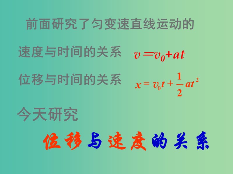 高中物理 2.4 匀变速直线运动位移与速度关系课件 新人教版必修1.ppt_第2页