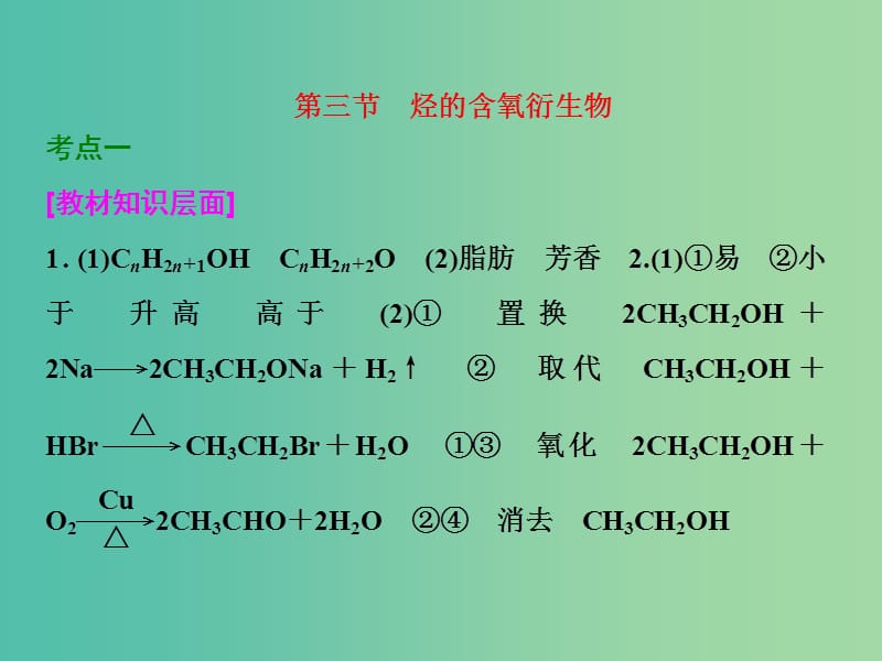 高考化学一轮复习 第三节 烃的含氧衍生物习题讲解课件.ppt_第1页