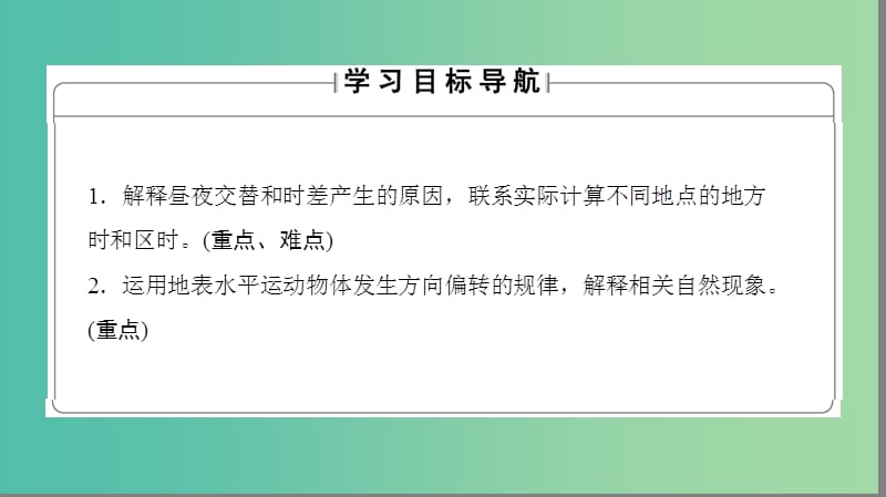 高中地理第一章宇宙中的地球第3节地球的运动第2课时课件中图版.ppt_第2页