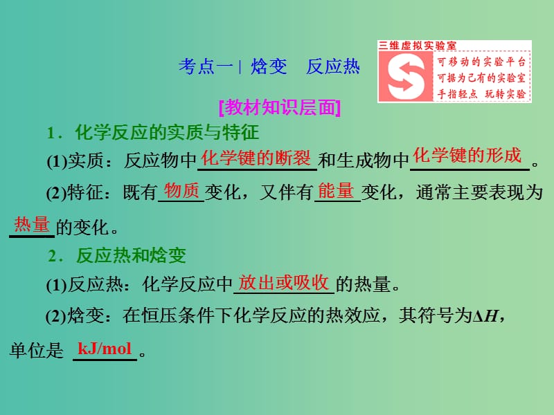 高考化学一轮复习 模块二 第六章 第一节 化学能与热能课件.ppt_第2页