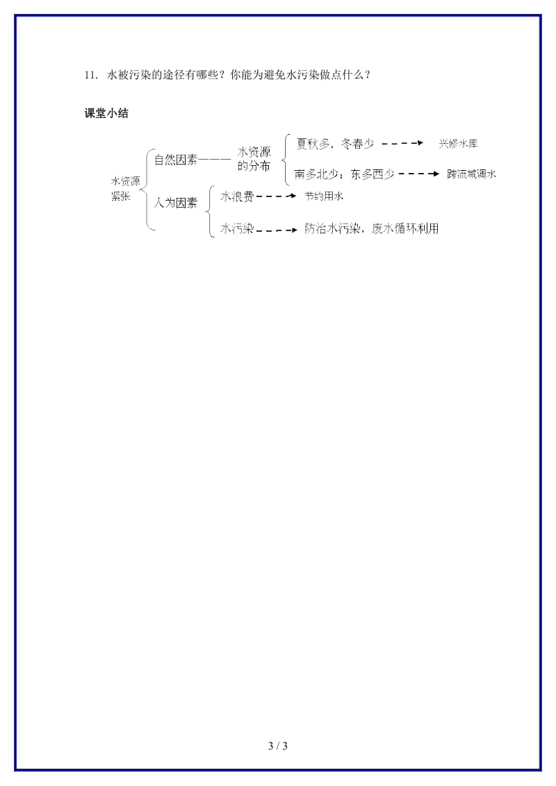 八年级地理上册第三章第三节水资源教学案2（无答案）新人教版(1).doc_第3页