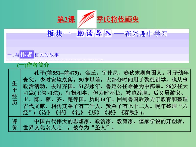 高中语文第一专题第3课季氏将伐颛臾课件苏教版.ppt_第1页
