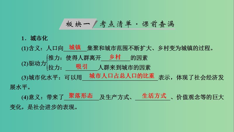 高考地理大一轮复习第八章城市与城市化第23讲城市化优盐件.ppt_第3页