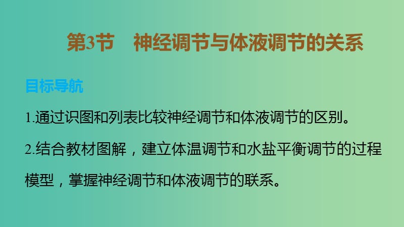 高中生物 第2章 第3节 神经调节与体液调节的关系课件 新人教版必修3.ppt_第1页