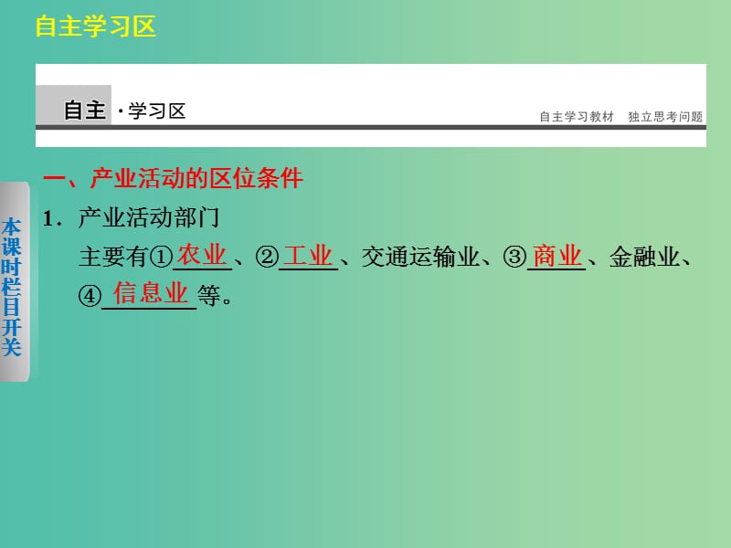 高中地理 3.1《产业活动的区位条件和地域联系》课件 湘教版必修2.ppt_第3页