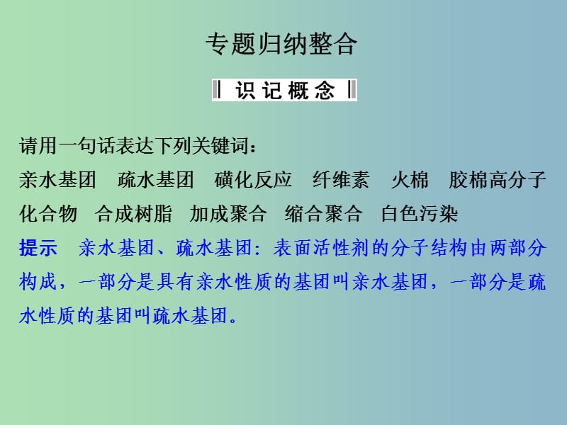 高中化学专题三让有机反应为人类造福专题归纳整合课件苏教版.ppt_第1页