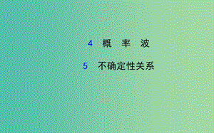 高中物理 17.4-17.5概率波 不確定性關系（探究導學課型）課件 新人教版選修3-5.ppt