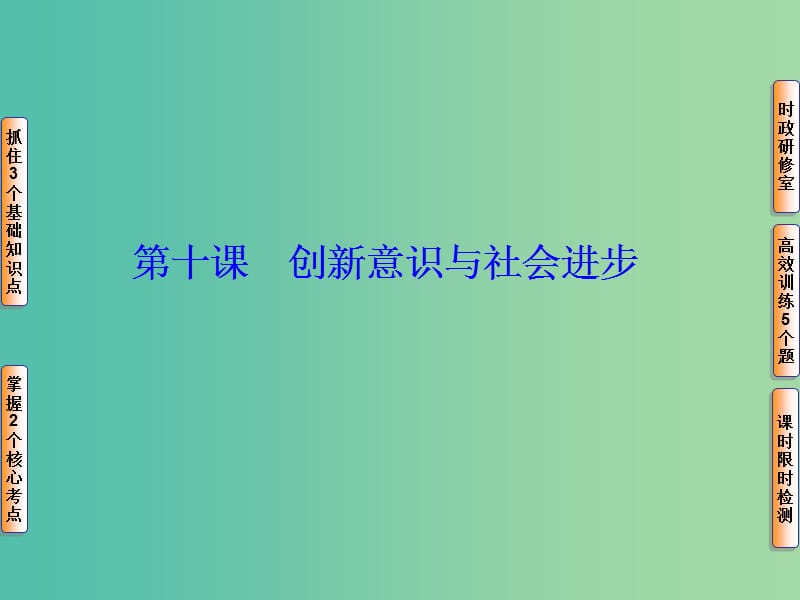 高考政治一轮复习 第十五单元 第十课 创新意识与社会进步课件.ppt_第1页