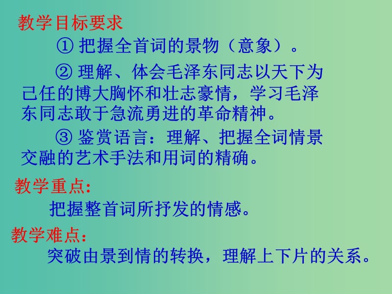 高中语文 第1课《沁园春 长沙》课件2 新人教版必修1.ppt_第1页