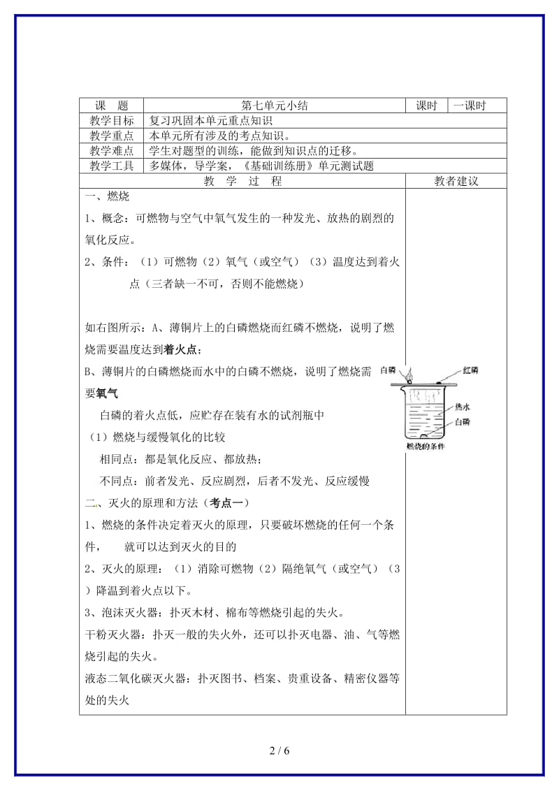 九年级化学上册第七单元燃料及其利用教案新人教版(II).doc_第2页