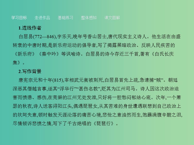 高中语文 4.16 琵琶行（并序）课件 粤教版必修3.ppt_第3页