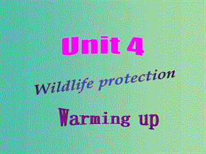 高中英語 Unit4 Wildlife protection warming up課件 新人教版必修2.ppt