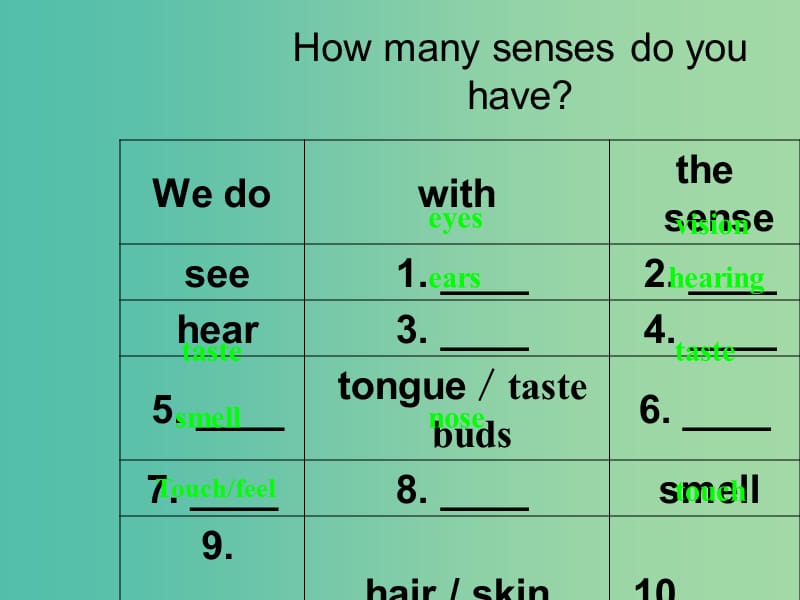 高中英语 Unit 1 The world of our senses Welcome to the unit课件 牛津译林版必修3.ppt_第2页