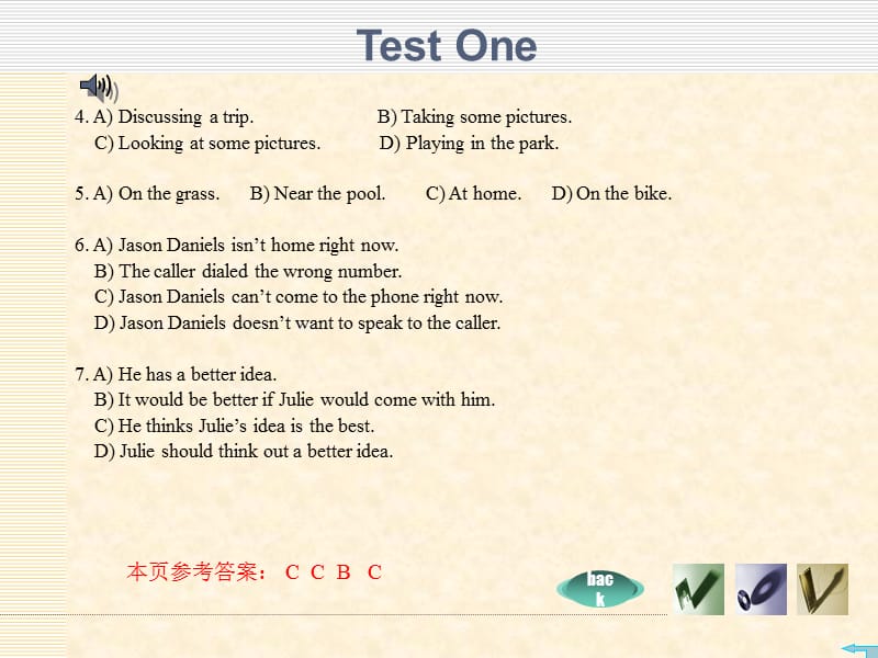 Test1大学英语基础教程课件ppt课后测试答案.ppt_第2页