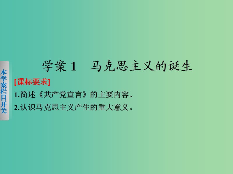 高中历史 专题八 1 马克思主义的诞生课件 人民版必修1.ppt_第2页