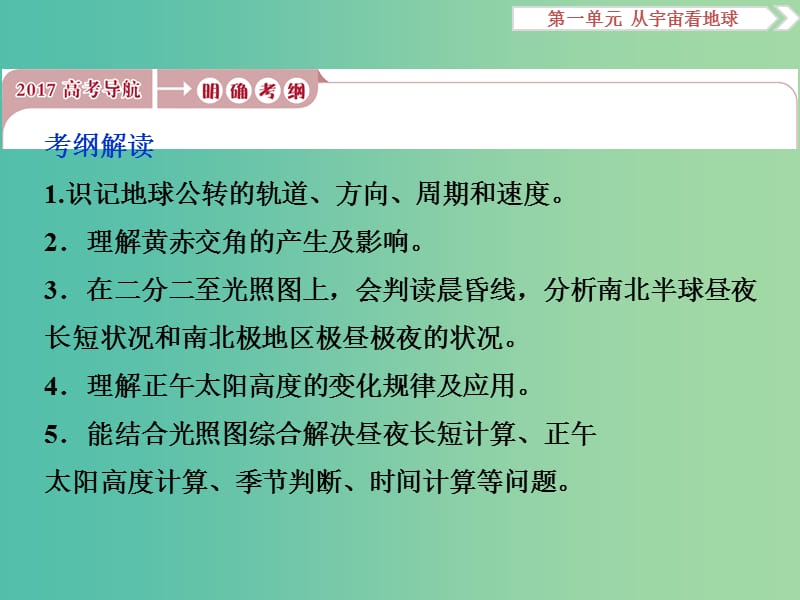 高考地理总复习 第一部分 自然地理 第一单元 从宇宙看地球 第4讲 地球公转的地理意义课件 鲁教版.ppt_第2页