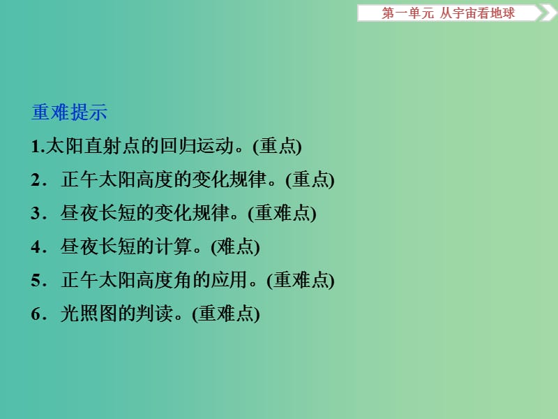 高考地理总复习 第一部分 自然地理 第一单元 从宇宙看地球 第4讲 地球公转的地理意义课件 鲁教版.ppt_第3页