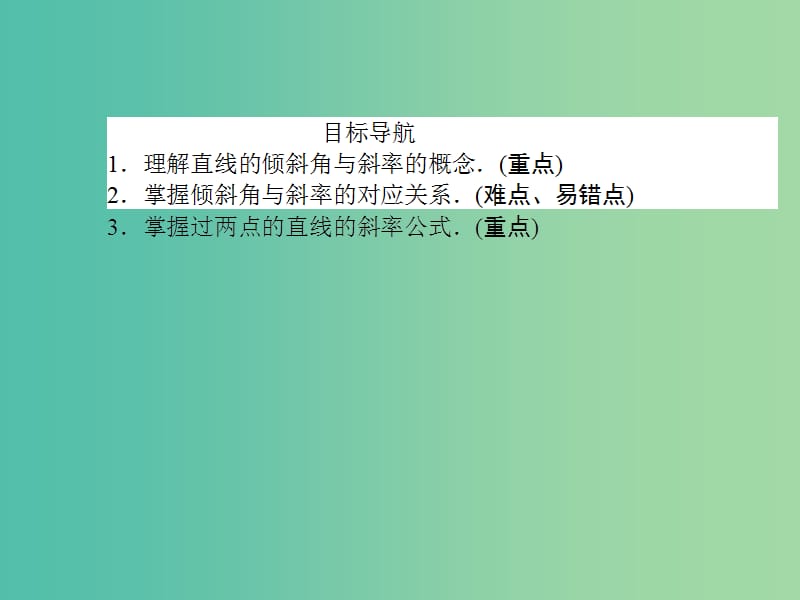 高中数学 第3章 第15课时 倾斜角与斜率课件 新人教A版必修2.ppt_第2页