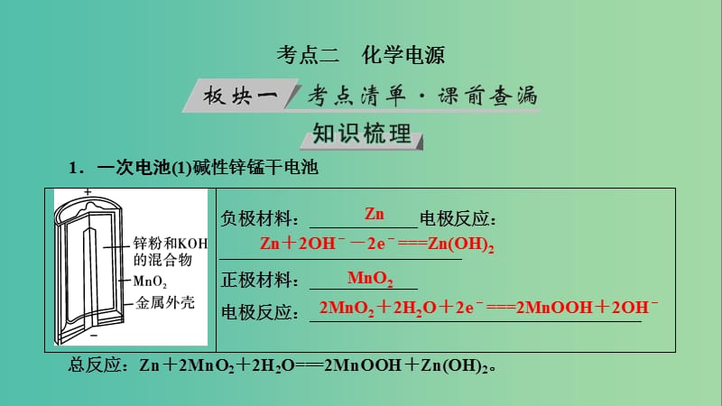 高考化学大一轮复习第24讲原电池化学电源考点2化学电源优盐件.ppt_第3页