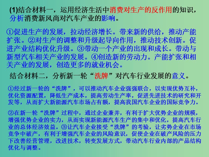 高考政治 第二单元 生产 劳动与经营单元梳理课件 新人教版必修1.ppt_第1页