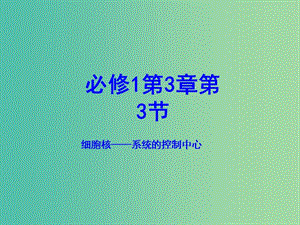 高中生物 專題3.3 細胞核-系統(tǒng)的控制中心課件 新人教版必修1.ppt