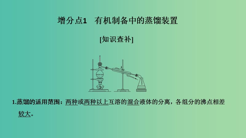 高考化学总复习第9章有机化合物增分补课11有机制备中的蒸馏与冷凝装置的变迁配套课件新人教版.ppt_第2页