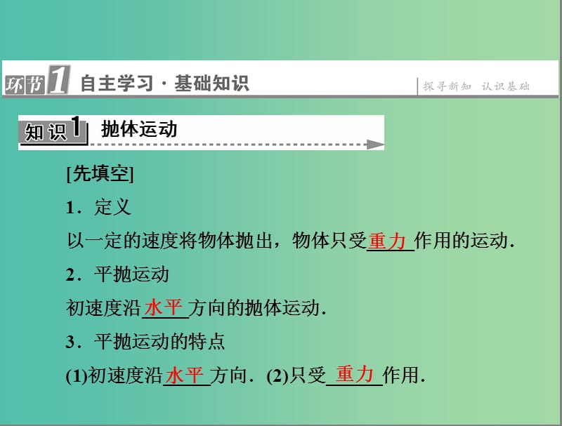 高中物理 第5章 曲线运动 2 平抛运动课件 新人教版必修2.ppt_第3页