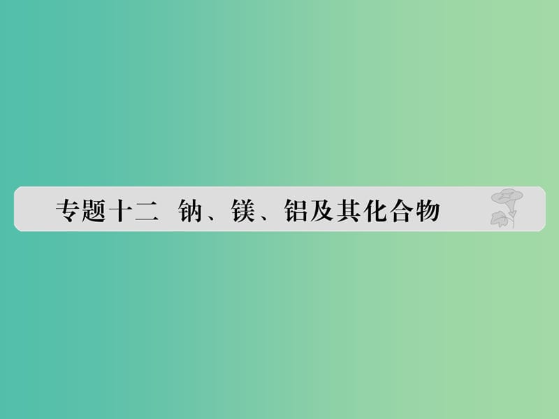 高考化学 专题十二 钠、镁、铝及其化合物课件.ppt_第1页