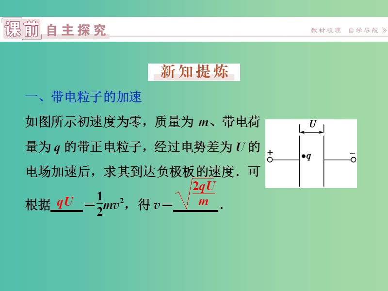 高中物理 第一章 静电场 第9节 带电粒子在电场中的运动课件 新人教版选修3-1.ppt_第3页