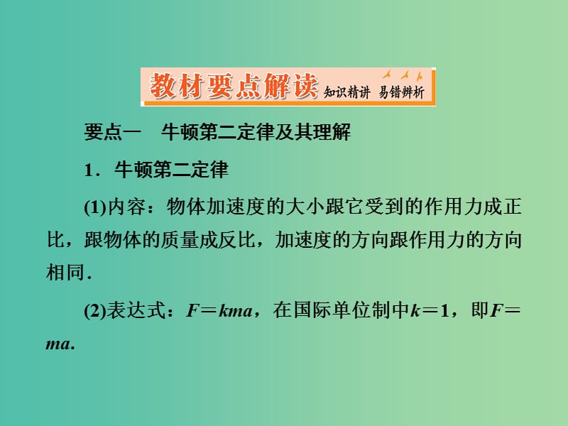 高中物理 4.3牛顿第二定律课件 新人教版必修1.ppt_第3页