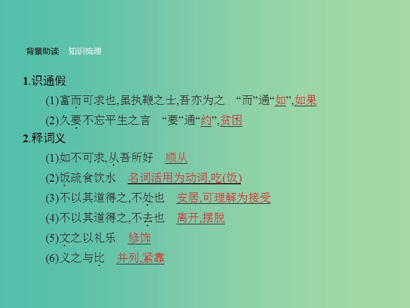 高中语文 1.5 不义而富且贵于我如浮云课件 新人教版选修《先秦诸子选读》.ppt_第3页