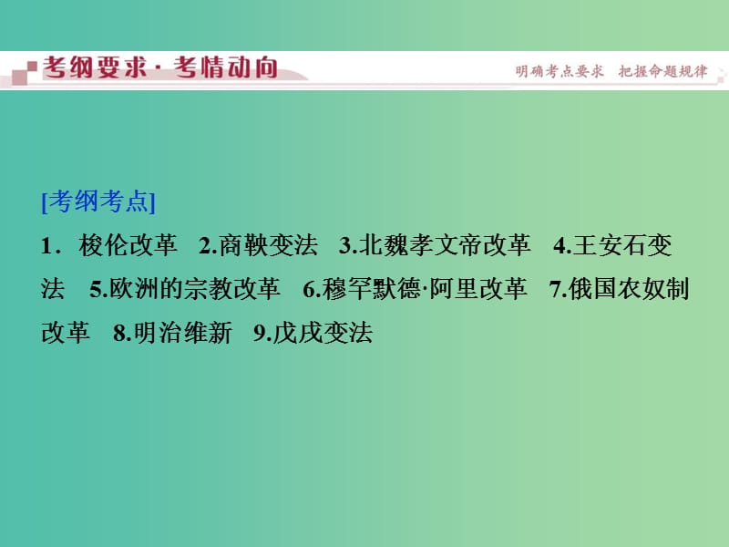 高考历史二轮复习 历史上重大改革回眸课件 选修1.ppt_第2页