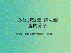 高中生物 專題2.3 遺傳信息的攜帶者-核酸課件 新人教版必修1.ppt