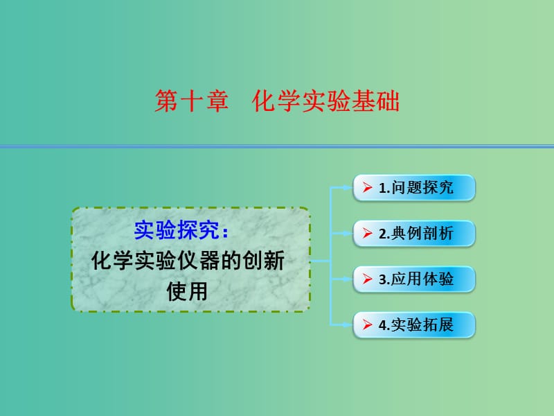 高考化学一轮复习 10.3实验探究 化学实验仪器的创新使用课件.ppt_第1页