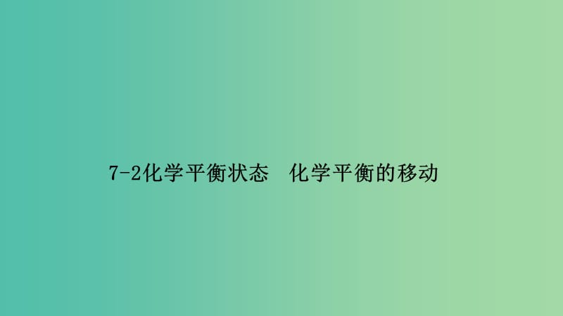 高考化学专题精讲 7.2化学平衡状态 化学平衡的移动课件.ppt_第1页